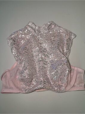 Victorias Secrer Pink Lace Shimmer Bralette Underwire Top 36C